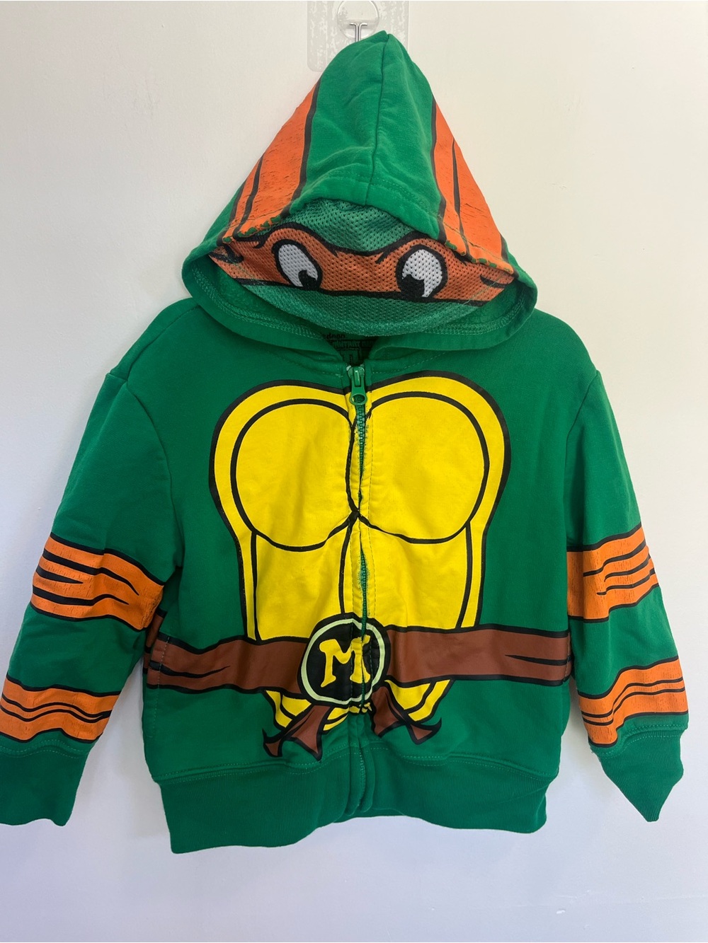 Teenage Mutant Ninja Turtles Michelangelo Zip Up Hoodie Size 3T Nickelodeon